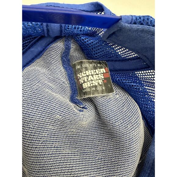 Screen Stars Best Snapback Hat 2nd BN. 46th Inf Army Adjustable Mesh Blue Cap - Picture 3 of 8